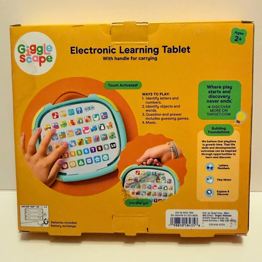 Giggle Scape Electronic Learning Tablet Toddler Kids Unisex Multi NEW Bilingual